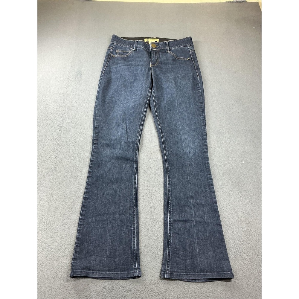 Democracy Jeans Womens 4 Blue Bootcut Slim Stretch Shaping Dark Wash 33 Inseam